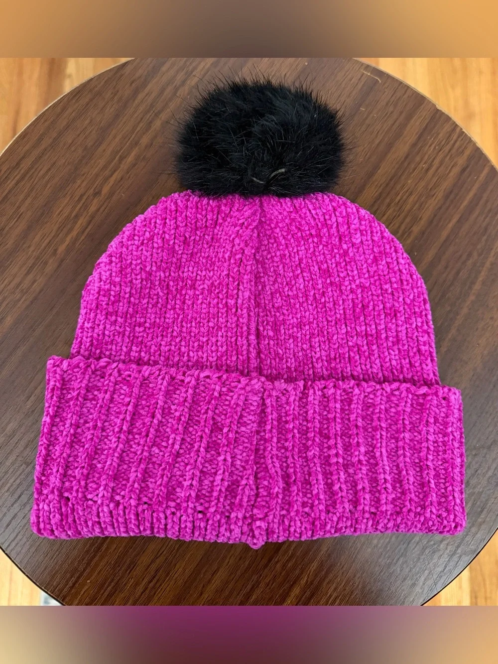 JoJo Siwa Hot Pink Beanie with Black Pom, Black Bow & Sequin Heart 🖤🩷